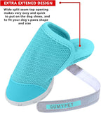 QUMY Dog Shoes for Small Dogs Hot Pavement Puppy Dog Boots & Paw Protectors | Small Medium Dog Summer Shoes, Soft Anti-Slip Rubber Sole, Mesh Breathable Dog Booties for Hardfloors, Walking Running Blue