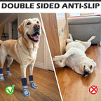 EXPAWLORER Dog Socks to Prevent Licking and Slipping, Summer Dog Shoes for Hot Pavement, Paw Protectors for Hardwood Floors Anti-Slip, Dog Booties for Small Medium Large Senior Dogs, Navy Blue M