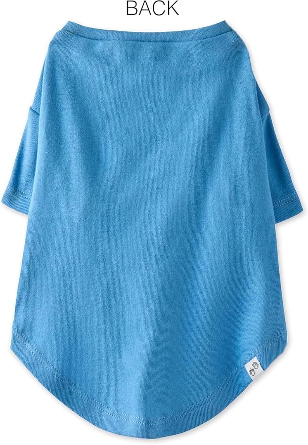 Pet Passion Toby II - The Perfect Tee, 8 Pack Short Sleeve Pet T-Shirt 100% Organic Cotton Tees Clothes for Small, Medium, Large Dogs, Rainbow Blue, XX-Large