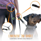 Mighty Paw Hands Free Dog Leash | Bungee Waist Leash for Dog Walking. Pet Running Hands Free Tether for Large, Medium & Small Breeds. Pet Waist Belt (36" - 48") Up to 150 lbs - Black