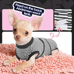 FUAMEY Dog Recovery Suit Male,Dogs Surgery Neuter Suits Puppy Spay Shirts for Female Protect Dog's Skin Anti Licking Abdominal Wounds Doggie Onesie Pet Bodysuit Alternative to Cone Gray Stripes XXL