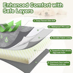 Waterproof XXXL Dog Bed, Outdoor Washable Large Foam Crate Pad 54"Anti-Slip | Jumbo Pet Bed, Reversible Faux Leather & Flannel, Durable Removable Cover, Kennel Pad 53"x36" Gray