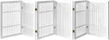 Urnporium Pet Dog Gate Freestanding, Strong Durable Folding Wooden Fence, Portable Acacia Hardwood Safety Barrier for Indoor & Outdoor Use (White Pet Gate, 6 Panel 30" Tall)