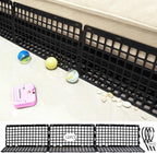 12 Pcs Under Couch Blocker for Bed Adjustable Furniture Plastic | Under Bed Blocker with 30 Ties Black Couch Barriers for Dogs Pets Cats (Style 1)