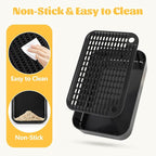 Cat Litter Box Step, Litter Box Ramp Catcher with Filter Function, Black | Litter Box Ramp for Kittens & Old Cats, Washable, Anti-Tracking, Non-Slip Litter Catcher, Easy to Clean