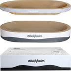 miwoowim 23.6" Extra Large Cat Scratcher Bed & Box Set, Oval Lounge Bowl | Includes 2 Oval Shape Beds & 1 Box with corrugated cardboard Scratch pad. Perfect for big cats and multi-cat households.