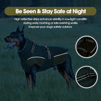 QBLEEV Warm Dog Jacket - Reflective, Adjustable Winter Coat with Turtleneck for Cold Weather, Waterproof Fleece Snowsuit for Small, Medium, Large Dogs
