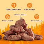 Jungle Calling Freeze Dried Chicken Hearts for Dogs & Cats, 7.76 oz | Single Ingredient, High Protein Organ Meat, Bite-Sized Chicken Heart Halves, Easy to Chew & Digest Training Treats & Toppers