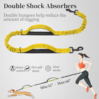 iYoShop Hands Free Dog Leash with Zipper Pouch, Dual Padded Handles and Durable Bungee for Walking, Jogging and Running Your Dog (Large, 25-120 lbs, Yellow)