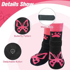 EXPAWLORER Anti Slip Dog Socks to Prevent Licking Paws,Winter Dog Boots & Paw Protectors,Dog Booties for Hardwood Floors with Grippers,Dog Shoes for Hot/Cold Pavement Small Medium Large Senior Dog
