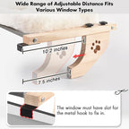 AMOSIJOY Cat Sill Window Perch Sturdy Hammock Window Seat with Cushion Bed Cover, Wood & Metal Frame for Large Cats, Easy to Adjust Cat Bed for Windowsill, Bedside, Drawer and Cabinet(Cushion Bed)