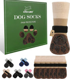 EXPAWLORER Non-Slip Dog Socks for Hardwood Floors to Prevent Licking, Dog Shoes for Hot Pavement Quick Walking, Dog Booties Boots & Paw Protectors with Grippers for Small Medium Large Senior Dogs L