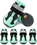 MIGOHI Dog Boots Large Size Dogs, Breathable Dog Shoes for Summer Hot Pavement, Waterproof & Anti-Slip Paw Protectors for Rain, Snow, Hard Floors, Durable Reflective Hiking Booties, Green Size 8