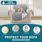 Turquoize 100% Waterproof Sofa Covers Chair Cover Slipcover Couch Protector Triple Non-Slip Sofa Slipcover for 1 Cushion Furniture Protector for Pets, Kids,Dog (Chair 23", Dove Gray)