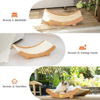 CHEERHOME PETS Sisal Cat Scratcher Bed Indoor Wooden Cat Furniture (Large) | Cat Hammock For Scratching Pad And Lounge. Natural Sisal Scratch Post. Space-Saving Cat Chair Design. Indoor Multi-Cat Home