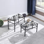 Elevated Dog Bowls Raised Pet Feeder Cat Food Water Diner Stand Set | W/ 2 Removable Stainless Steel Bowls (2 Quarts/13.77" in Height) for Large Breed Dogs Easy to Clean