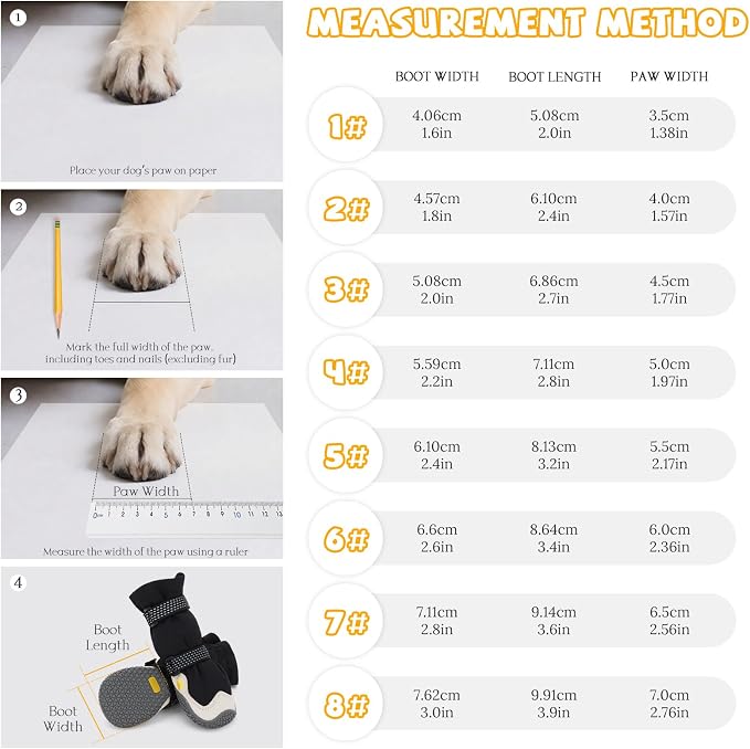 Dog Shoes for Medium Large Dogs Winter Dog Snow Boots Anti-Slip Dog Boots & Paw Protectors Warm Wool Snow Booties with Reflective for Hiking 4Pcs,Size 2