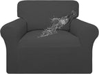 Easy-Going 100% Waterproof Oversized Chair Couch Cover, Stretch Sofa Cover | Dual Waterproof Sofa Slipcover, Leakproof Furniture Protector Against Stain Spill from Kids, Pets, Dog, Dark Gray