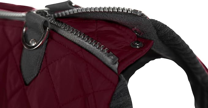 Gooby Fashion Vest Dog Jacket - Purple, Medium - Warm Zip Up Bomber Vest with Dual D Ring Leash - Winter Water Resistant Small Dog Sweater