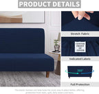 Easy-Going 100% Waterproof Futon Cover, Stretch Futon Slipcover Medium | Dual Waterproof Armless Futon Couch Cover, Leakproof Sofa Bed Furniture Protector for Kids Pets Dog Cat, Navy