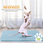 Cat Litter Mat 24"x35",Double Layer EVA litterbox Mat, Blue | Waterproof honeycomb large grid, urine-proof and odor-free. Traps litter, easy cleanup,Washable, non-slip backing