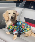 Parisian Pet Floral Dog Shirt - Cotton Clothes for Small Dogs - Stylish Dog Beach Outfit - Lightweight and Soft Puppy Clothes - Trendy Tshirts for Dogs - Comfortable Summer Vacation Pet Apparel