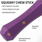 Playology Dog Toys | Squeaky Chew Stick for Large Dogs | Bacon Scented Jumbo Fetch Toy | Squeaky Dog Chew Toy