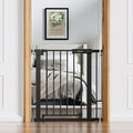 Babelio Baby Gate for Doorways and Stairs, 26-31" Pet Gate with Wide Door | Pressure/Wall Mount; Triple-lock System; Auto-close; 200N Impact Tested; Easy Install for Doorways, Kitchen, Hallway, Black