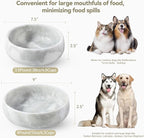 Karibiber Marble Dog Bowl, 5lbs Non-Slip Cat and Dog Food Bowl Dish, Non-Tipping Weighted Puppy Pet Dish, Grey Stone Durable Food and Water Bowls, Easy to Clean, Holds 4 Cups