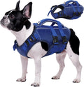 Kuoser Dog Life Jacket, High Flotation Reflective Dog Life Vest, Navy, XS | Adjustable Dog Lifejackets for Small Medium Large Dogs, Lifevest with Rescue Handle for Swimming, Boating, Lake, Beach & Pool