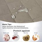H.VERSAILTEX Reversible Couch Cover for 2 Cushion Couch Water Resistant Loveseat Couch Cover Washable Furniture Cover with Non-Slip Elastic Strap for Dogs, Pets, Kids(Oversized Loveseat, Khaki/Beige)