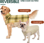 Kuoser Warm Dog Coat, Waterproof Dog Jacket for Extra Large Dogs, Yellow XL | Adjustable Durable XL Doggie Winter Coat Reversible Cozy Puppy Cold Weather Apparel from Small to Large Breed