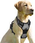 BARKBAY No Pull Dog Harness Front Clip Heavy Duty Reflective Easy Control Handle for Large Dog Walking(Dark Grey,XL)
