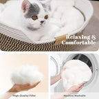 CHEERHOME PETS Cat Bed Basket with Cushion, Cotton Rope Woven Pet Bed for Indoor Cats Couch, Stimulicat Cat Bed Handwoven Breathable, All Season Universal (Brown)