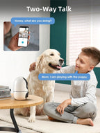 VIRTAVO Pet Camera Indoor No Subscription 4 Pack, for Dog Cat Baby | Dual Lens Dual View, 360° PTZ, Auto Motion Tracking, 2-Way Audio, Night Vision, Phone App, SD & Cloud, Wired