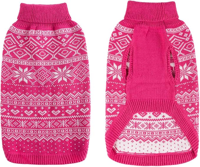 HOMIMP Dog Sweater Argyle - Warm Winter Clothes, Soft Coat for Small Medium and Large Dogs, Ugly Pet Clothing for Boy Girl Puppy