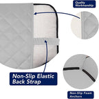 PureFit Reversible Quilted Couch Covers for Dogs Loveseat Sofa Cover 54" | Light Gray/Ivory, Water Resistant Couch Protector, Washable Pet Couch Cover with Non Slip and Elastic Straps For Kids
