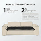 Non-Slip Sectional Couch Covers, Washable Pet Friendly Furniture Protector for Dogs Cats, Soft Thick Slipcover for L-Shaped Sofa (Sold by Piece, Not Set) (Black, 27.6"x82.5")