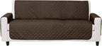 Furhaven Water-Resistant & Reversible Sofa/Couch Cover Protector for Dogs, Cats, & Children - Two-Tone Pinsonic Quilted Living Room Furniture Cover - Espresso/Clay, Sofa