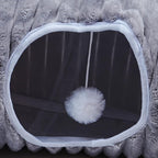Luxurious Cat Tunnel,43" Straight Cat Tunnel Bed with Balls,Cat Toys for Indoor Cats,Collapsible Peekaboo Cat Cave for Kitten Toys (Gray Stripe)