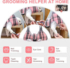 BEAUTYZOO Dog Grooming Hammock for Small Dogs/Cats, Nail Trim Restraint, S | Dog Hanging Harness for Nail Trim, Adjustable Hook & Loop,Soft Neck Support &Dual Safety Straps for Stress-Free Grooming,Pink