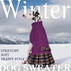 KYEESE Dog Sweater Dress Turtleneck Thick Knit Pullover for Cold Weather | Stretchy Fit, Lightweight & Warm, Cozy Knit Comfort, Cute Bow Accent, Gentle on Sensitive Skin, Comfortable Daily Wear