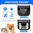 Size 15 Detachable Pet Grooming Clipper Blade with Steel Cutter, 3/64 Inch (1.2 mm) Cut Length, Black, Compatible with Andis, Oster A5, Wahl KM10, 3 Pack