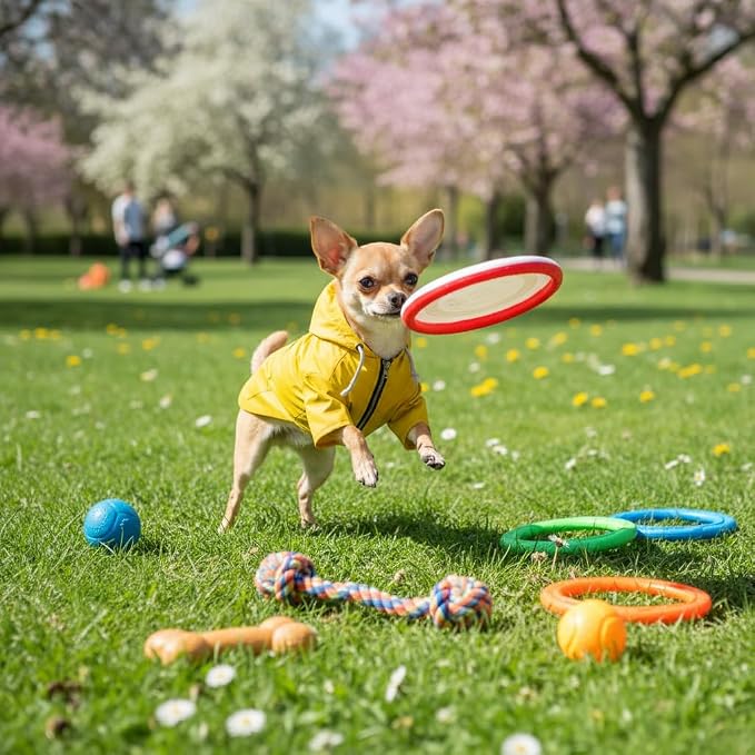 Dog Raincoat rain Jacket Raincoat Dogs Waterproof Small Medium Breeds Zip Closure Storage Pocket Harness Hole Yellow XS