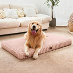 Large Orthopedic Dog Crate Bed with Waterproof Lining | Egg crate foam for joint support. Soft plush surface. Non-slip bottom. Removable & machine washable cover. OEKO-TEX certified