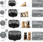 Siedihit Dark Grey Puppy Playpen for Large Dog Cat, Dogs Tent | Crates Cage Indoor/Outdoor, Portable Pop Up Dog Kennel with Carrying Bag for Rabbits(Dark Grey, Large )