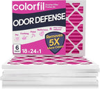 18x24x1 Air Filter (6-Pack) | Made in the USA | Color Changing | Remove Cat and Dog Odor | MERV 8 for Pet Hair Dander and Dust | 17.5"x23.5"x0.75" Exact Size