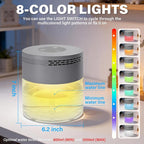 Water Air Purifier, Water Based Air Purifier for Home with 48H Auto Shut-off, 3 Speeds, Air Washer with 8 LED Night Lights, Air Freshener Revitalizer for Bedroom Office Room Pets Smoke