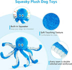Dog Toys with Crinkle Paper- Octopus Stuffed Dog Squeak Toy Interactive Tug of War Puppy Toys for Small, Medium, Large Dogs