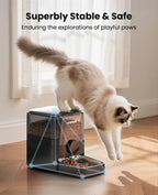 oneisall Automatic Cat Feeder for Large Kibble and Snacks, 12 Cups/3L Timed Pet Feeder for Cats Indoor, Programmable Dry Food Dispenser (Black) | Large Kibble and Snacks, 12 Cups/3L, Programmable Dry Food Dispenser, Corded, Black